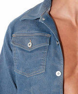 Code 22 Metallic Denim Jacket Silver