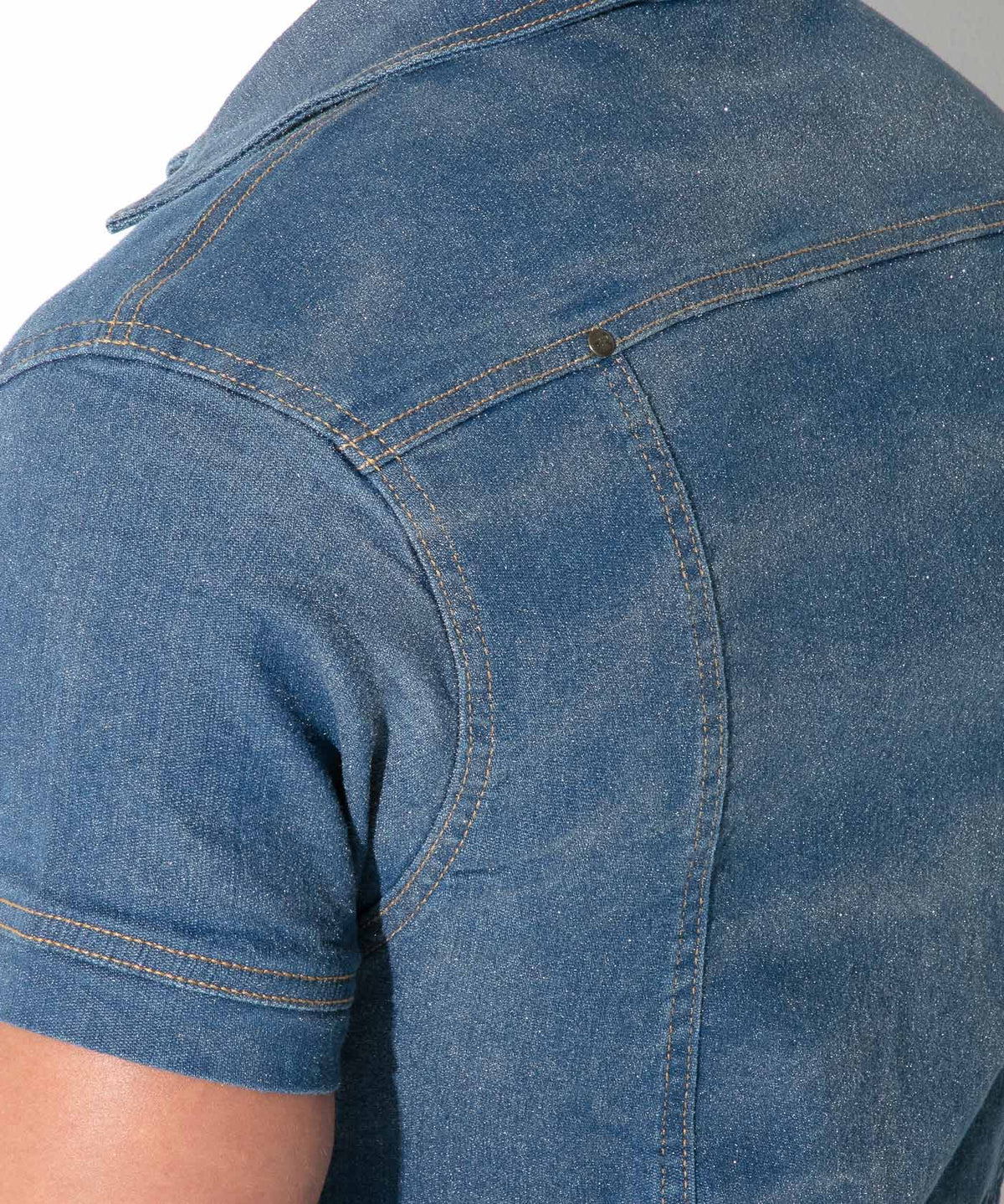Code 22 Metallic Denim Shirt Silver