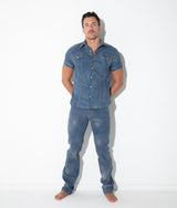 Code 22 Metallic Denim Shirt Silver