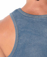 Code 22 Metallic Denim Tank Top Silver