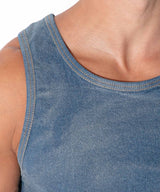 Code 22 Metallic Denim Tank Top Silver