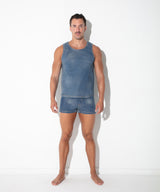 Code 22 Metallic Denim Tank Top Silver