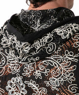 Code 22 Contrast Corded Lace Sleeveless Hoodie Black