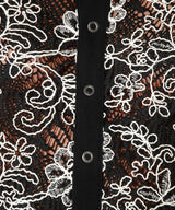 Code 22 Contrast Corded Lace Shirt Black