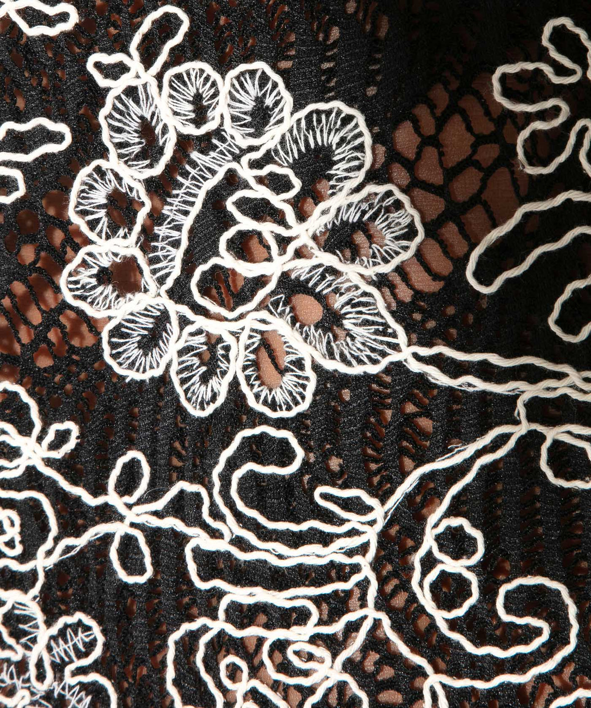 Code 22 Contrast Corded Lace Tank Top Black