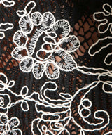 Code 22 Contrast Corded Lace Tank Top Black