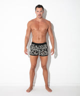 Code 22 Contrast Corded Lace Short Black