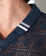 Code 22 Graphic Lace Polo Navy