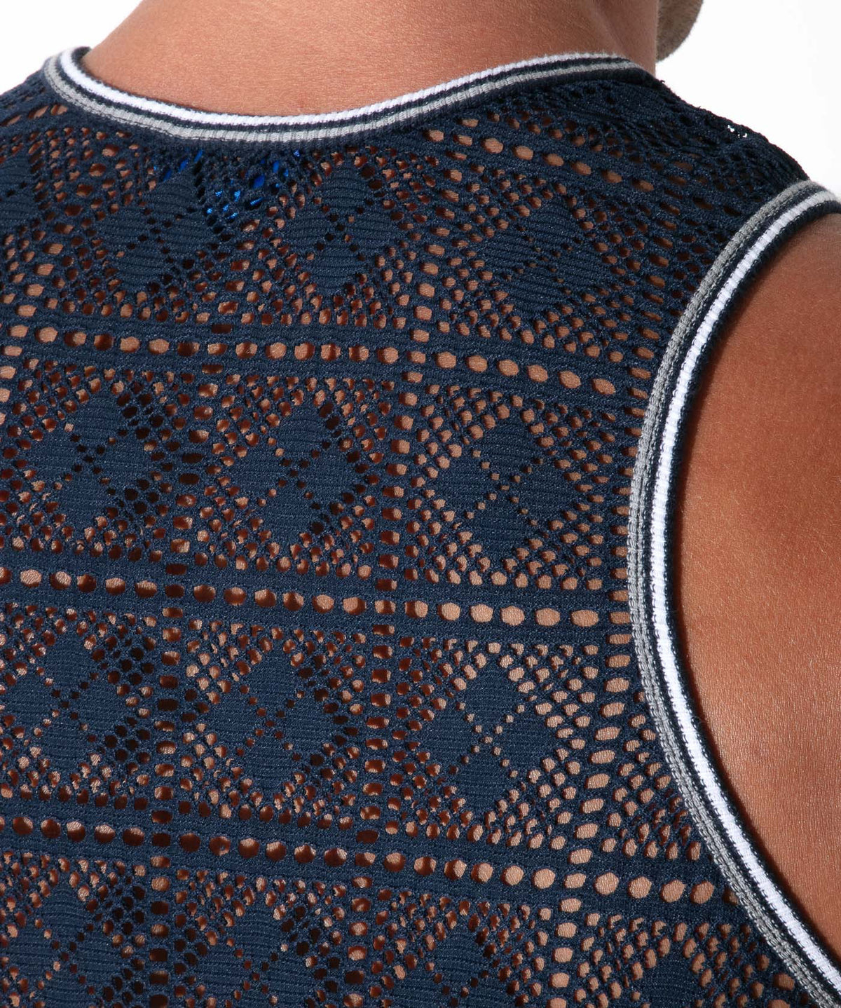 Code 22 Graphic Lace Tank Top Navy