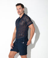 Code 22 Graphic Lace Shirt Navy