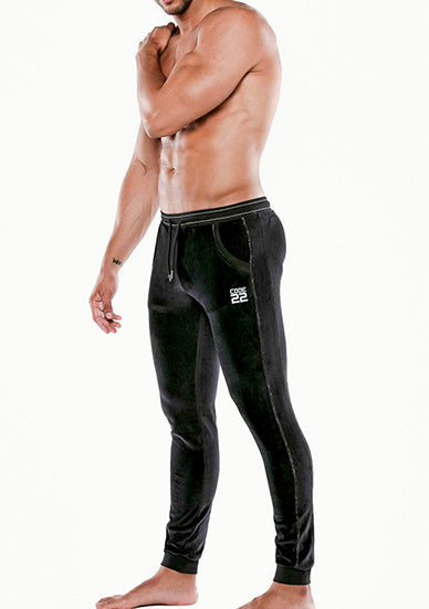 Code 22 Plush Velvet Jogger Black