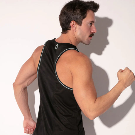 Code 22 Sweat It Razor Back Tank Top Black