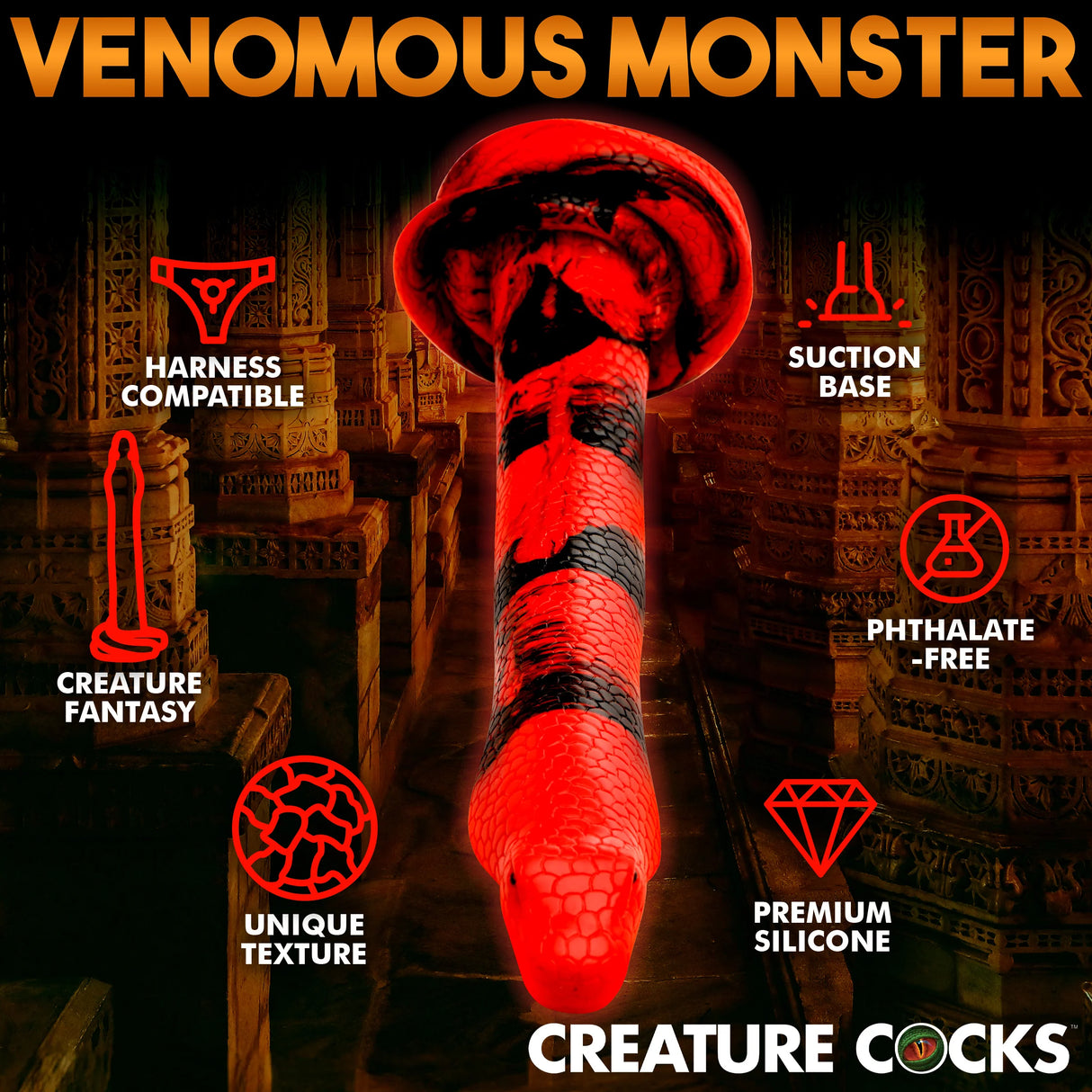 Creature Cocks King Cobra Silicone Dildo 18 Inch