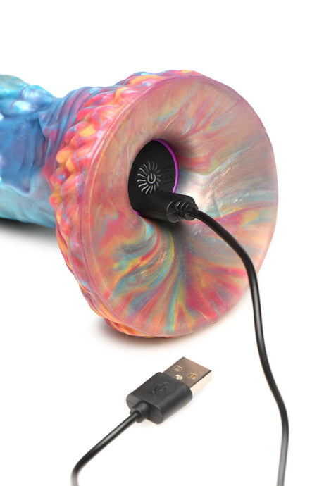 Creature Cocks Rainbow Phoenix Vibrating Silicone Dildo 6.8 Inch
