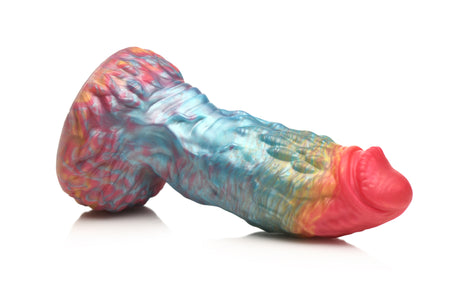 Creature Cocks Rainbow Phoenix Vibrating Silicone Dildo 6.8 Inch