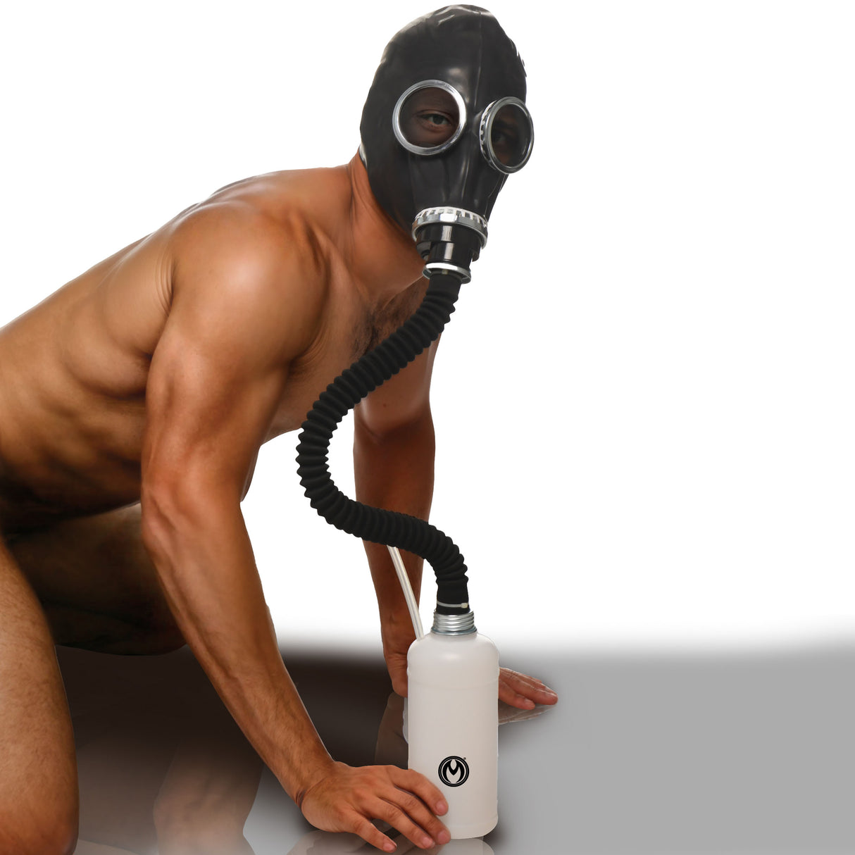 Master Series Dark Inhaler Gas Mask with Bottle
