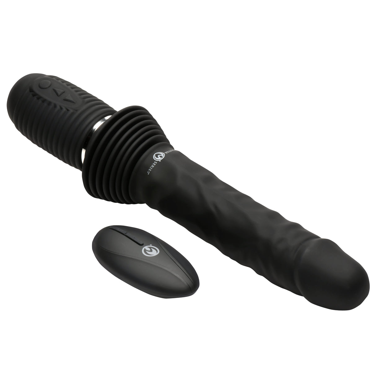 Master Series Ultimate Power Pounder Vibrating & Thrusting Dildo with Remote 7 Inch