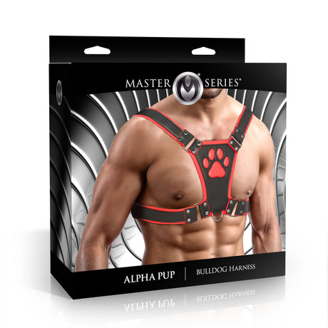 Master Series Alpha Pup Bulldog Harness Red