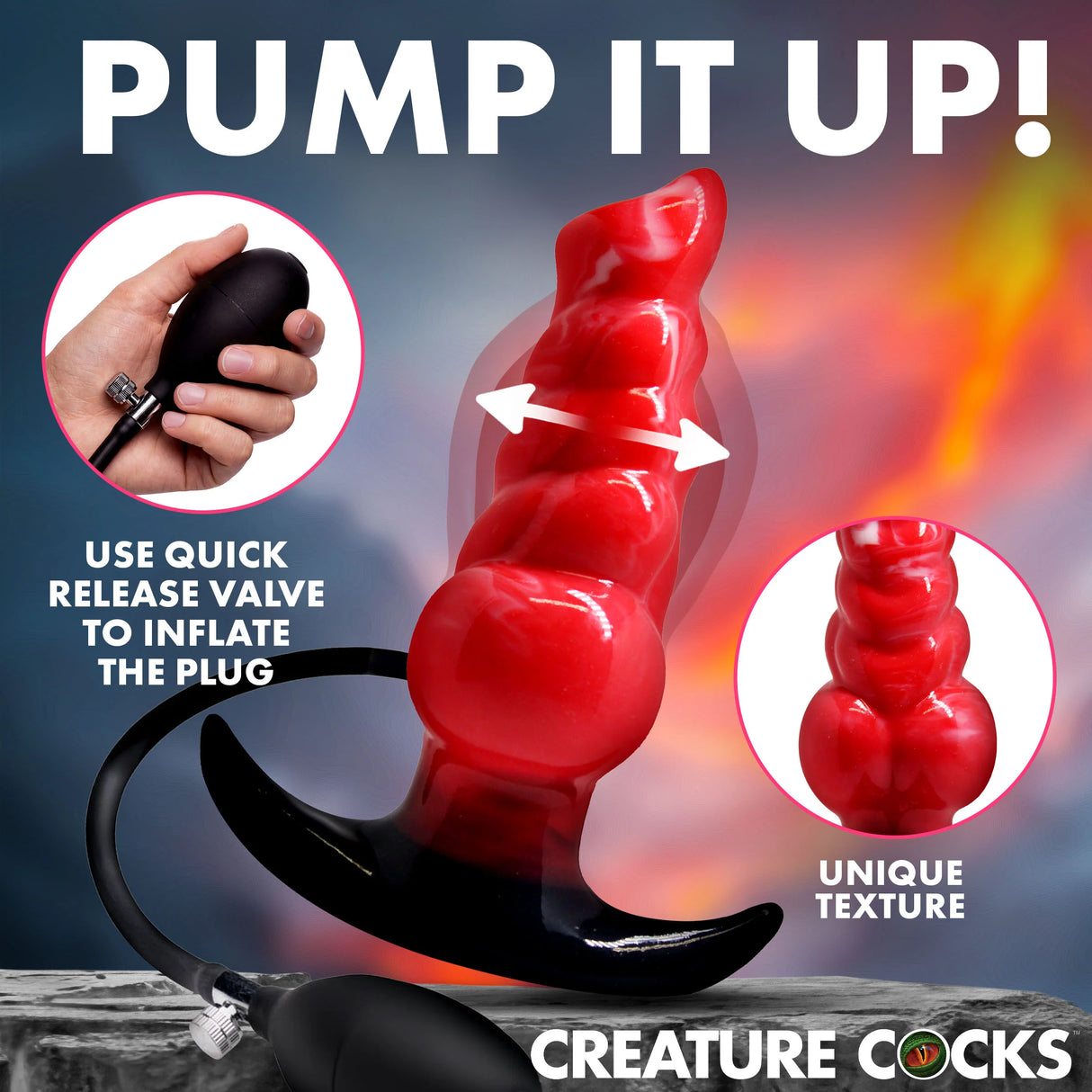 Creature Cocks Blaze Inflatable Silicone Anal Plug
