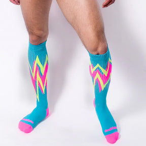 AssTricks Prismatica Socks Pink Yellow Aqua