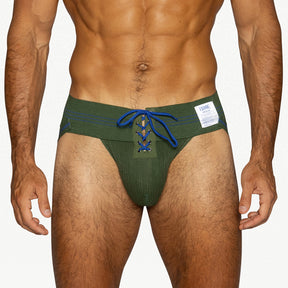 BIKE Vintage Lace-Up Jockstrap Olive