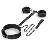 BASIXXX Faux Leather Neck to Wrist Leash Restraint Kit