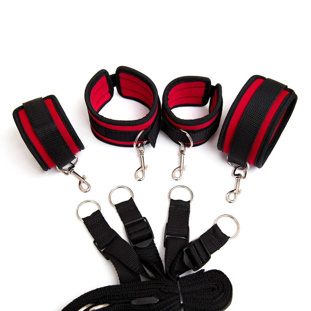 BASIXXX Nylon Padded Quick Release Under Bed Restraint Kit Red