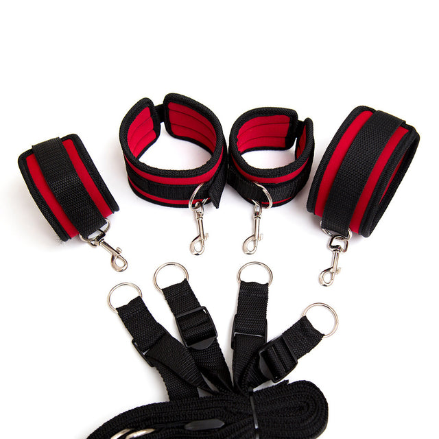 BASIXXX Nylon Padded Quick Release Under Bed Restraint Kit Red