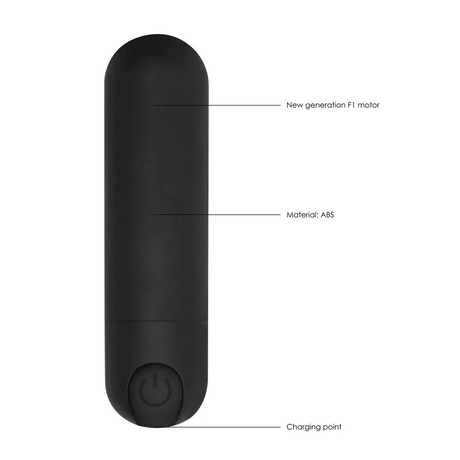 Shots 10 Speed Rechargeable Bullet Black