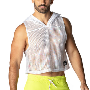 BIKE Hooded Sleeveless Practice Jersey White
