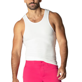 BIKE Rib Knit Tank Top White