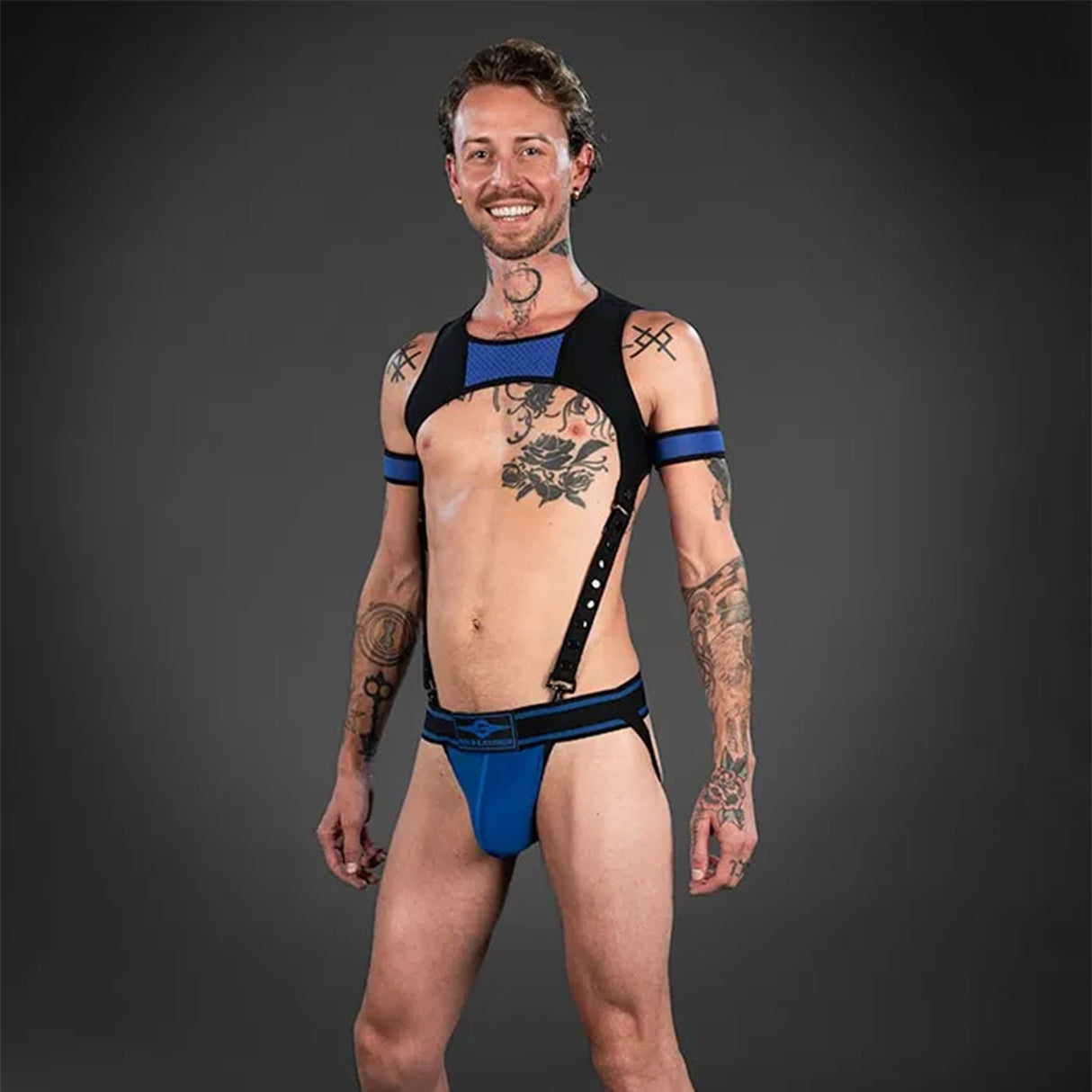 Mr S Leather Bold Colour Jockstrap Blue