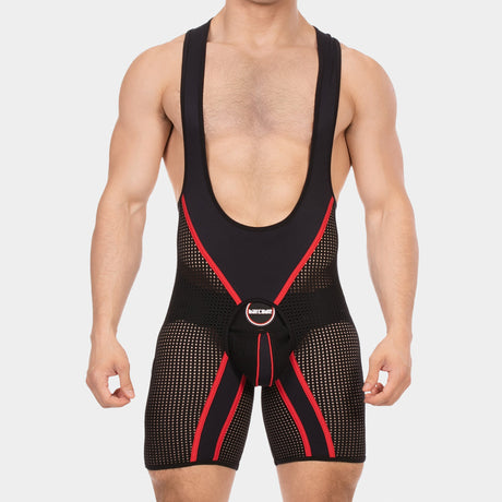 Barcode Berlin Chaps Singlet Krish Black Red