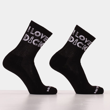 Barcode Berlin Fun Socks I Love Dick Black White