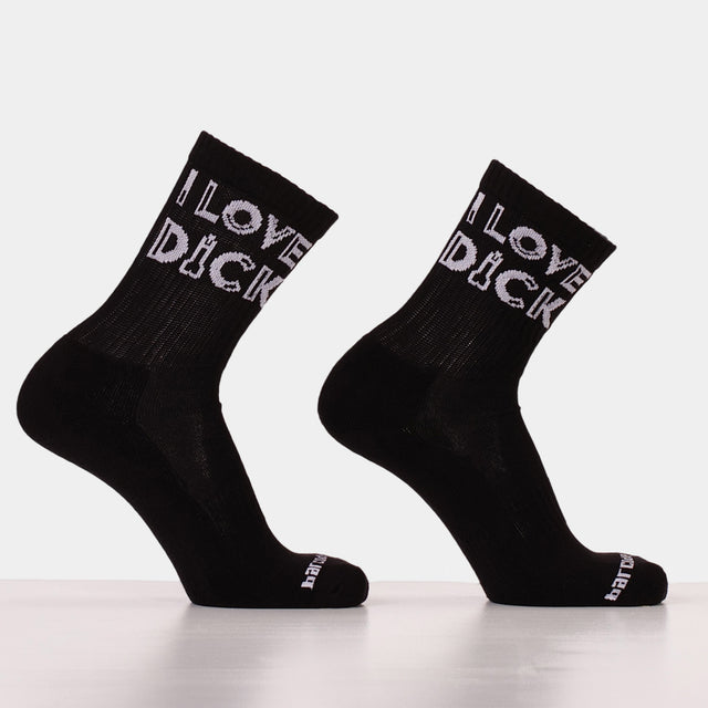 Barcode Berlin Fun Socks I Love Dick Black White