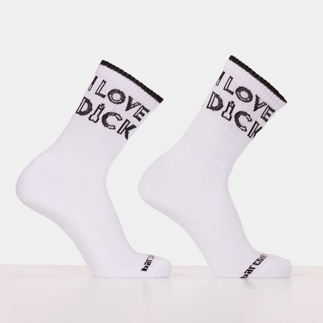 Barcode Berlin Fun Socks I Love Dick White Black