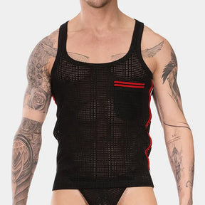 Barcode Berlin Tank Top Lilan Black Red