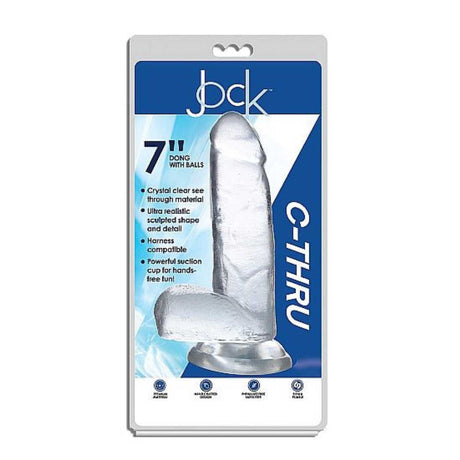 Bareskin C Thru Dildo with Balls 7 Inch Clear
