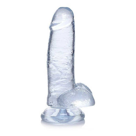 Bareskin C Thru Dildo with Balls 7 Inch Clear
