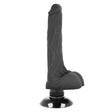 Basecock Realistic Vibrating 2 in 1 Dildo 7 Inch Black