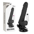 Basecock Realistic Vibrating Dildo with Remote 7.5 Inch Black