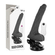 Basecock Realistic Vibrating Dildo with Remote Control 7.5 Inch Black