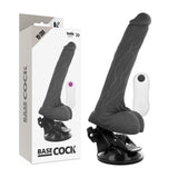 Basecock Realistic Vibrating Dildo with Remote Control 7.5 Inch Black