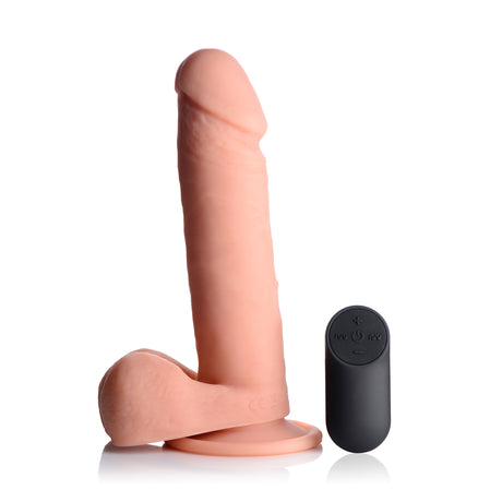 Big Shot Liquid Silicone Wireless Vibrating Dildo with Balls 8 Inch