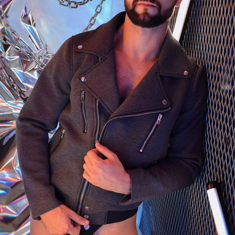 Breedwell Alpha Biker Jacket Charcoal Heather