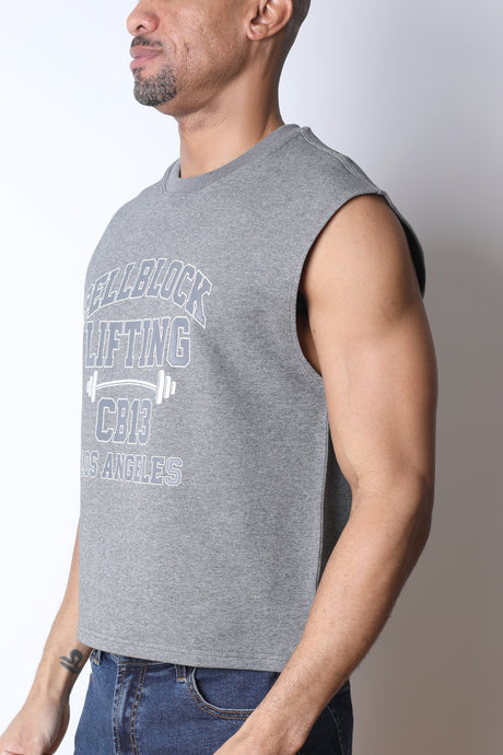 Cellblock 13 CB13 Lifting Club Cropped Tank Grey