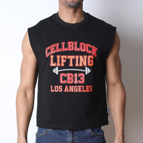 Cellblock 13 CB13 Lifting Club Cropped Tank Black