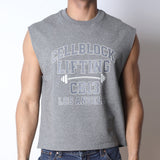 Cellblock 13 CB13 Lifting Club Cropped Tank Grey
