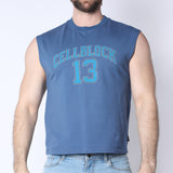 Cellblock 13 CB13 Sport Cropped Muscle Tank Top  Blue
