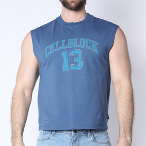 Cellblock 13 CB13 Sport Cropped Muscle Tank Top  Blue